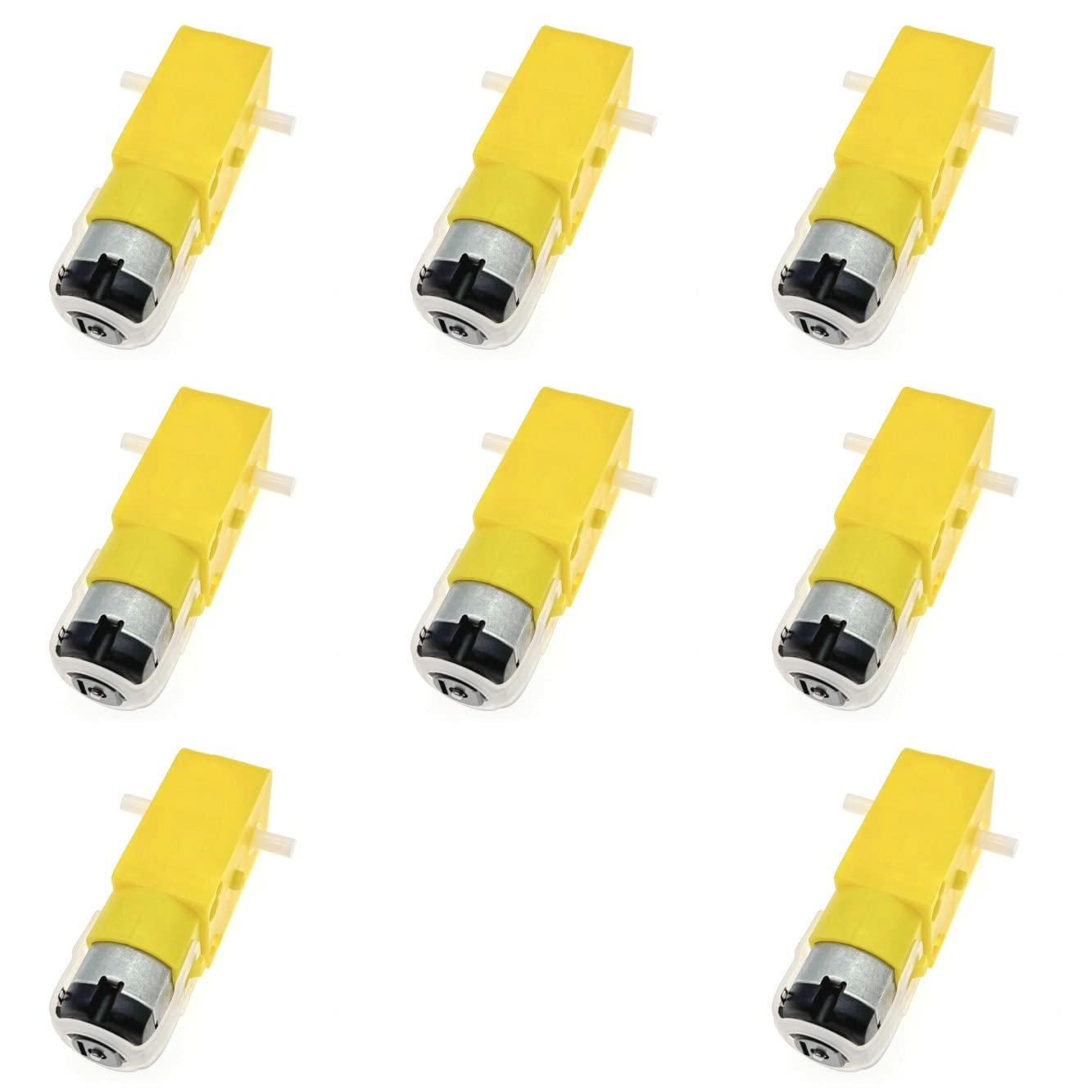 JZK 8pcs 3V - 12V TT Motor 1:48 dual shaft Gear Motor, 130 DC Geared Motor, DC Gearbox Motor for DIY Smart Car Robot Aircraft Toys/Robotic Body/Four-Wheel Drive Toy Car