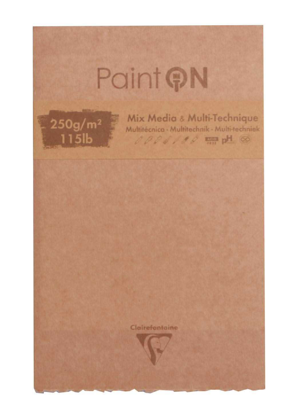 Clairefontaine - Ref 975174C - Paint'On Mix Media & Multi-Technique Pad (50 Sheets) - 13.9x21.5cm Size, 250gsm Paper, Acid Free - Suitable for Multiple Techniques