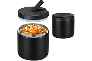 19 Oz Insulated Food Jar, Buckle Lid Wide Mouth Soup Thermo, Leakproof Stainless Steel Lunch Container for School Office Trav