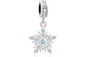 CHARMSSTORY LovelyJewelry Snowflake Dangle Charm Beads for European Bracelets