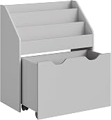 SONGMICS Kids Bookshelf and Toy Organiser Dove Grey GKR041G10