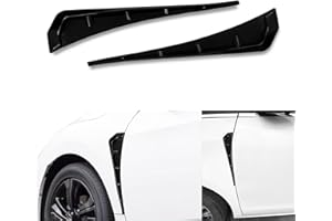 USTOPF1T 2 PCS Car Fender Side Vents, Carbon Fiber Air Intake Hole Grille Spoiler Sticker, Car Decorative Sticker Automotive Universal Fender Exterior Accessories (Black)