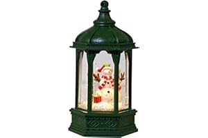 MerryPulse Christmas Snow Globe, Glitter Lighted Mini Snow Globes Lantern Tabletop Decor-Snowman