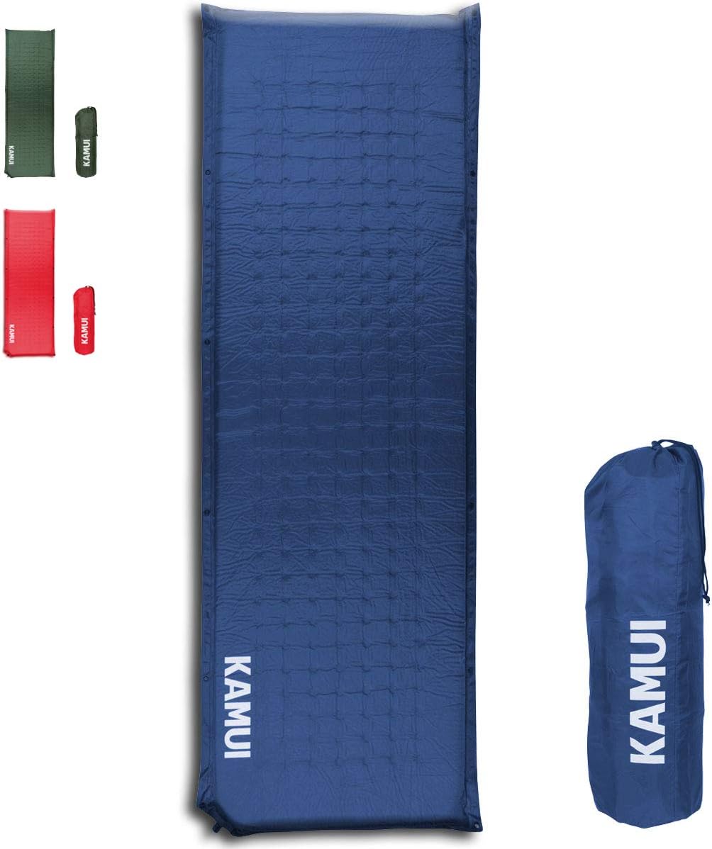 KAMUI Self Inflating Sleeping Mat - 5 cm Thick Pad Camping Pad Connectable with Multiple Mattresses for Tent, Couple, and Family Camping