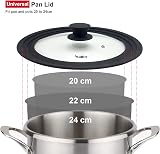 Walfos Universal Lid for Pots Pans Skillets 20 22 24 cm Tempered Glass view 3