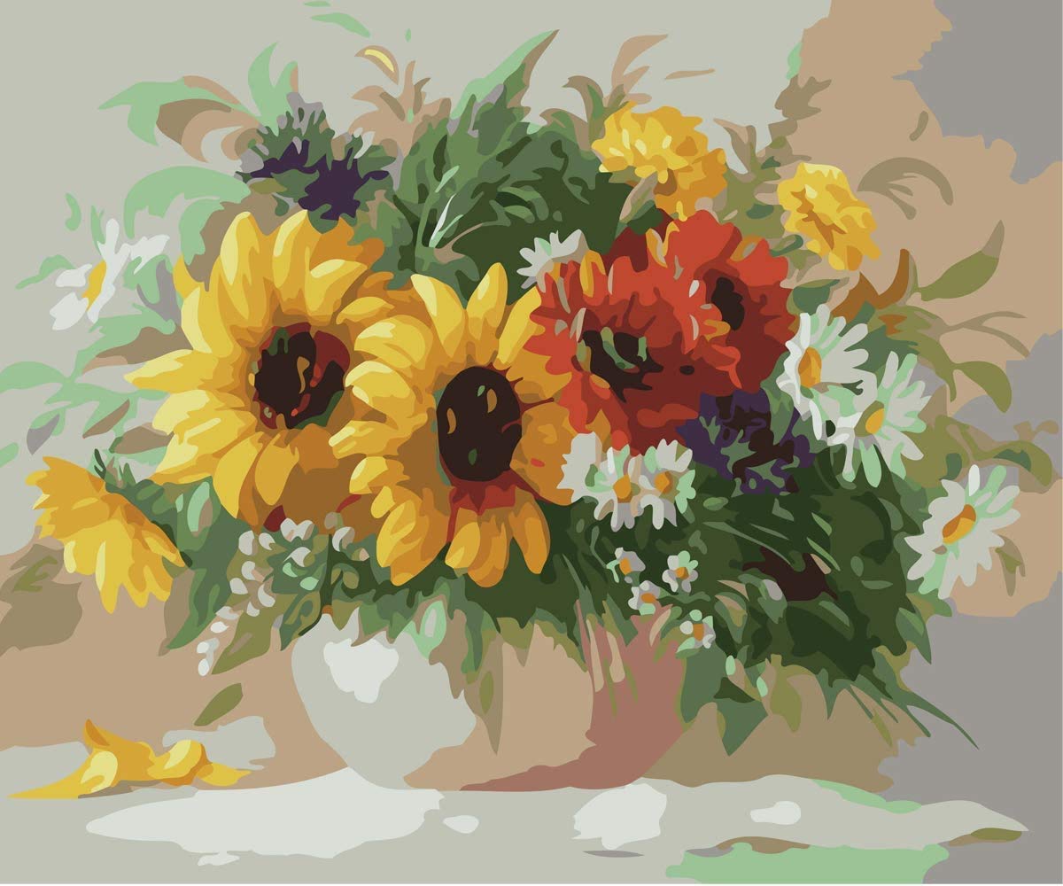 Kaieteur Painting by Number Kits for Adult, DIY Canvas Oil Painting Kit for Kids or Beginner with Paint Brushes Acrylic Pigment Drawing Paintwork 16x20inch Without Frame