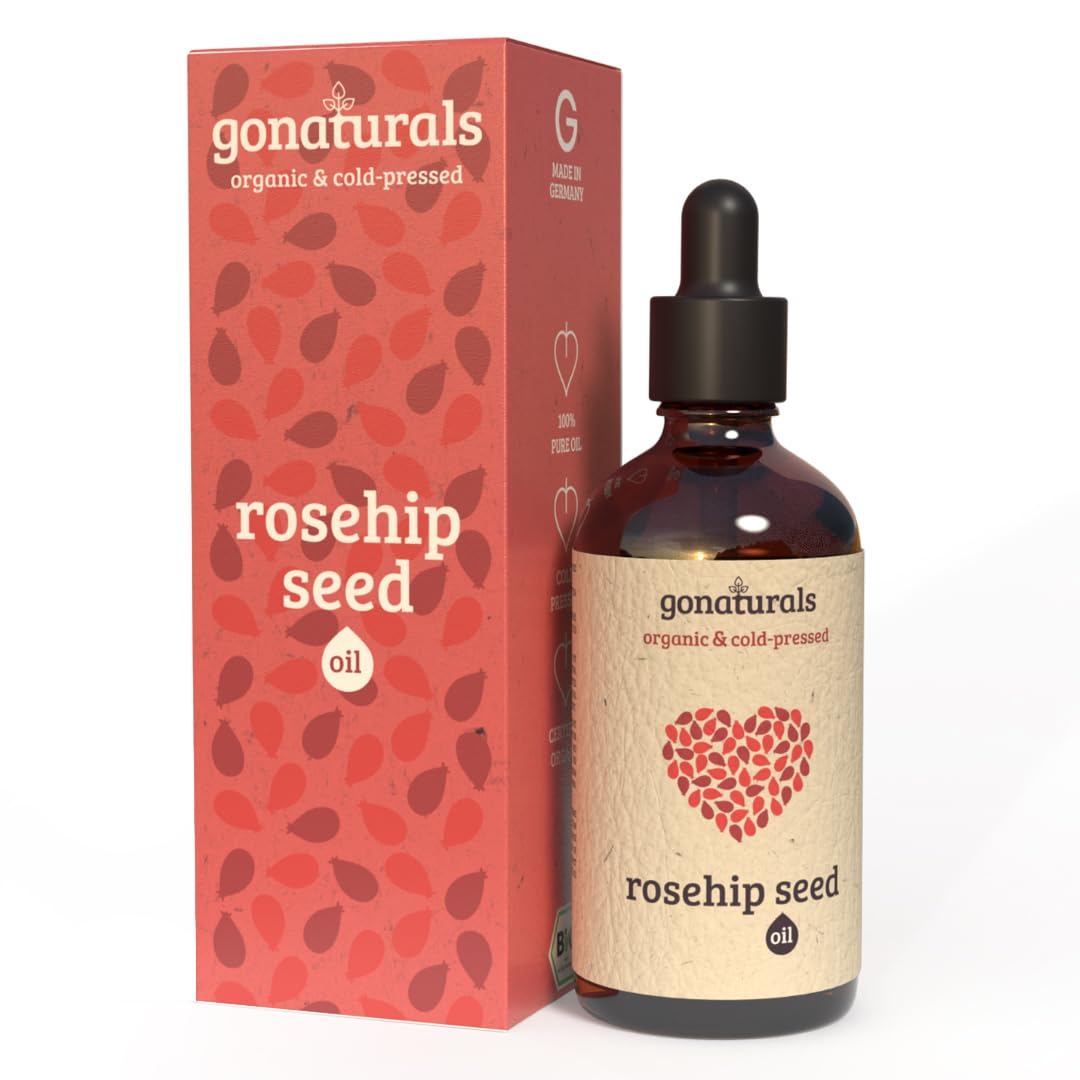 GONATURALS Cold Pressed Rosehip Oil for Face - Rosehip Oil: Effective Facial Oil & Body Oil - Ideal Rose Hips Oil With Rose Essential Oils for Skin - Rose Oil for Face & Acne Scars, 100ml