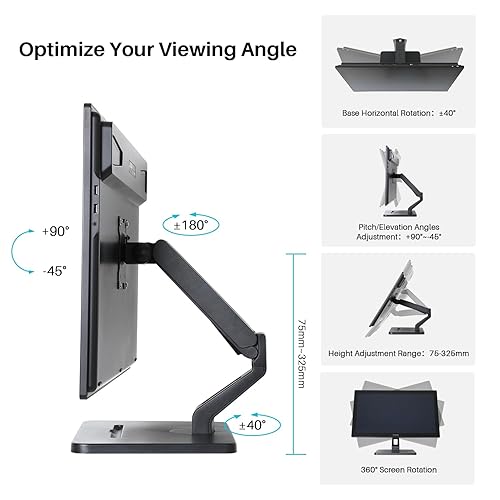 Huion Tablet Holder Tablet Monitor Stand HUION Single Monitor Arm ST410  Heavy Duty Monitor Desk Mount Max