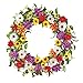Collections Etc Vibrant Summer Daisy & Wildflower Front Door Wreath Porch Decoration, 22