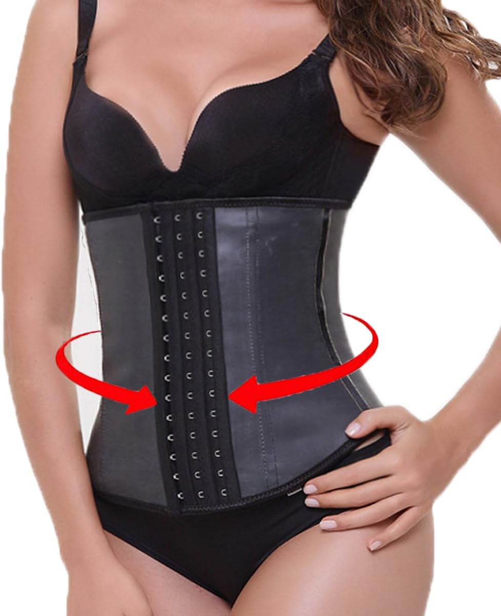 Manladi Womens 100% Latex Waist Trainer Corset for Weight Loss Slimming Waist Belt