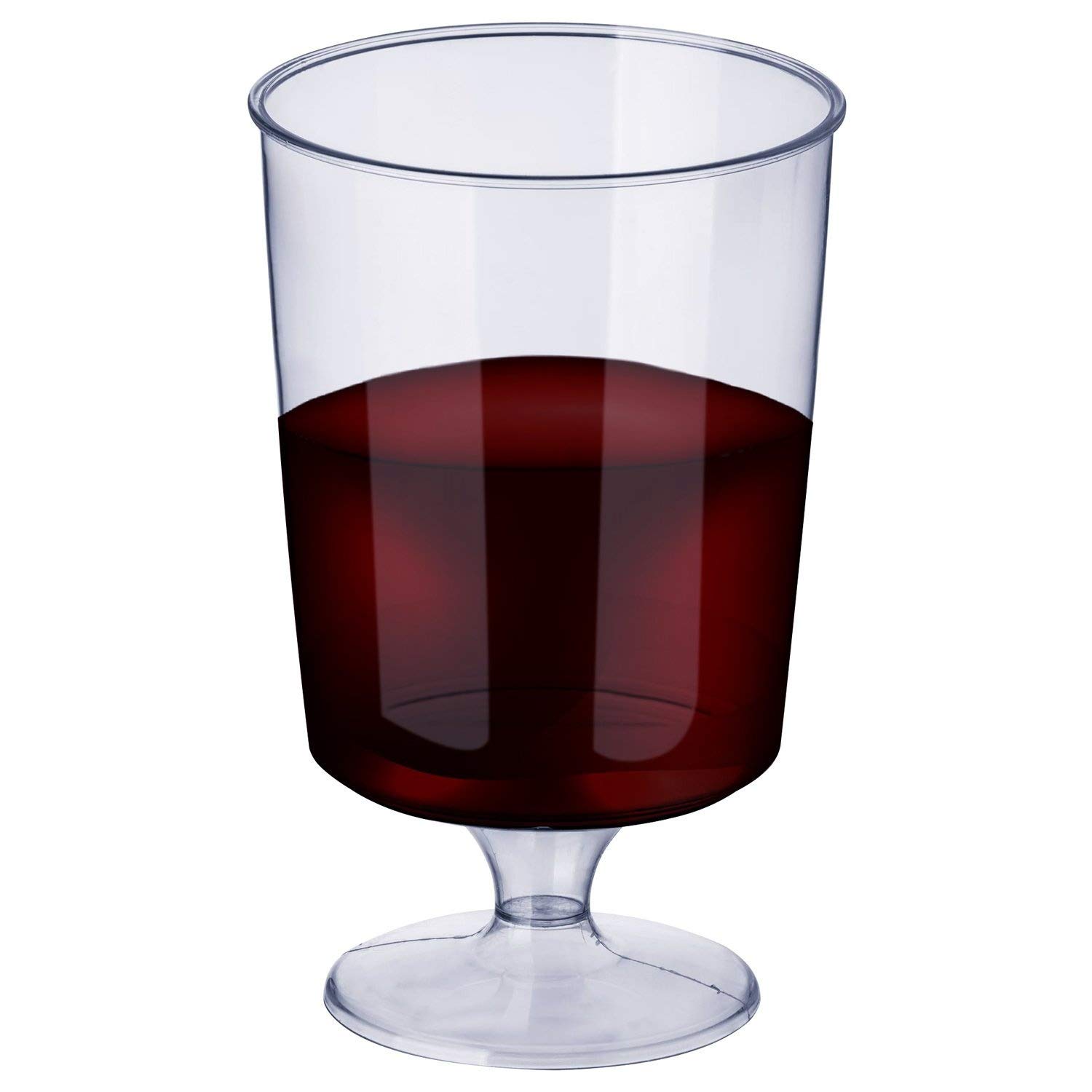 50 Elegant Plastic Wine Glasses, 180ml Perfect Serving Size