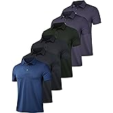 OYGSieg 6 Pack Mens Polo Shirts Performance Short Sleeve Golf Shirt Moisture Wicking Athletic Casual Collared T-Shirt