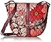 Vera Bradley Women's Cotton Slim Saddle Crossbody Purse, Bohemian Blooms, One Size