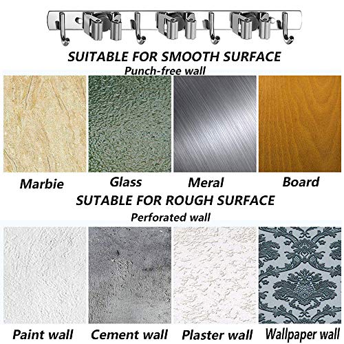 image for DGSL Broom Mop Holder Heavy Duty Wall Mount Stainless Steel Wall Mount