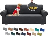 XINEAGE 3 Seater High Stretch Jacquard Slipcover Dark Gray