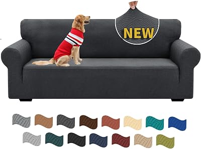 XINEAGE 3 Seater High Stretch Jacquard Slipcover Dark Gray