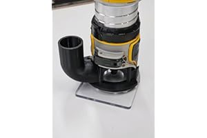 Dust Port Adapter for DeWalt Router DWP611, DCW600, DCW604 | Enlarged (1-3/8") to Bosch for VAC005 Vacuum Hose (Black)