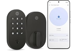 Yale Matte Black Keyed Deadbolt Smart Lock with Google Matter, YRD510-MT1-BLK