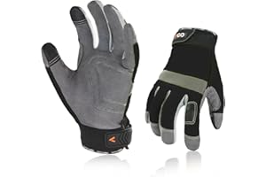 Vgo 1Pair Safety Work Gloves,Builder Gloves,Gardening Gloves,Light Duty Mechanic Gloves(L,Black,SL7584)