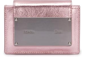 Matin Kim, Accordion Wallet, Credit Card Holder for Men and Women, Indian Pink, Shiny and Glossy