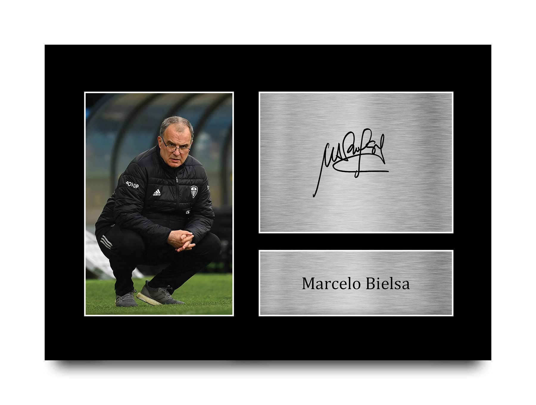 HWC Trading A4 Marcelo Bielsa Leeds United Gifts Printed Signed Autograph Picture for Football Fans and Supporters