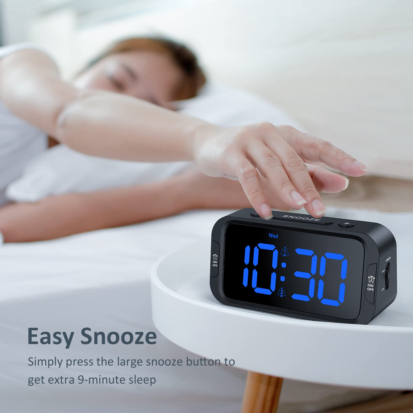 Odokee Digital Dual Alarm Clock For Bedroom, Easy To Set, 0100 Dimmer