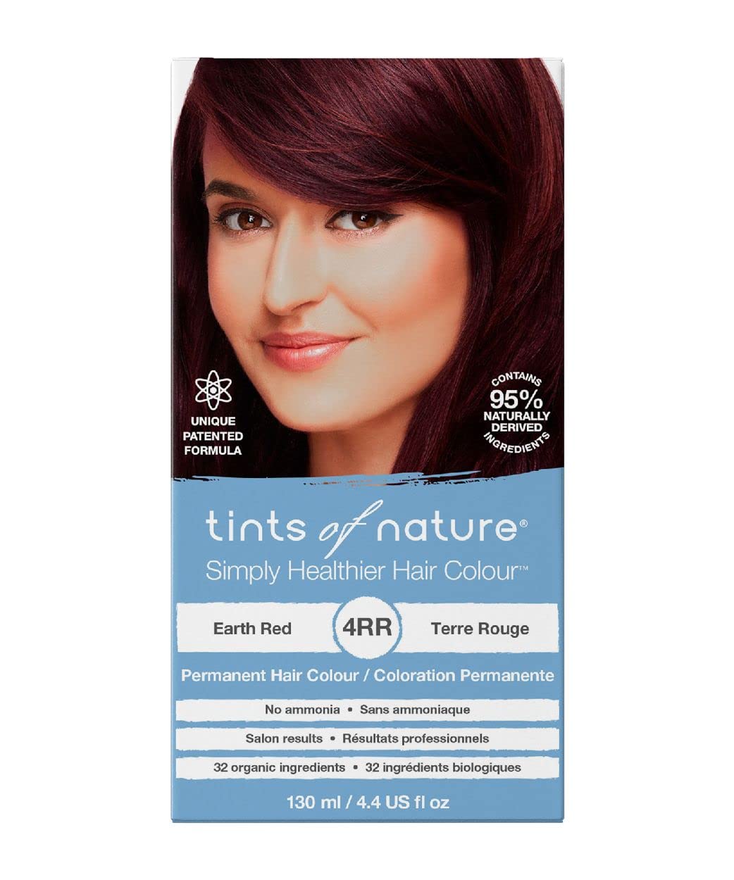 Tints of Nature 4RR Earth Red Permanent Hair Dye, Nourishes Hair and Covers Greys, Ammonia-Free, 130ml