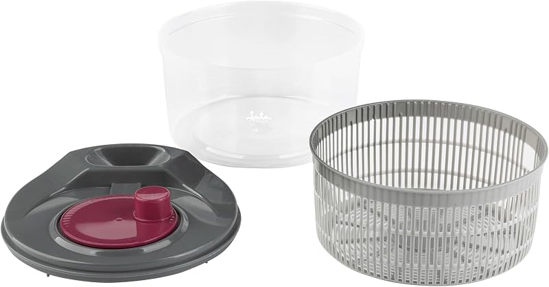 HOGAR HACC4554 - Centrifugadora de Ensalada 3L, Escurridor de Verduras Manual con Manivela, Secador de Lechuga, Sin BPA, Fácil Limpieza