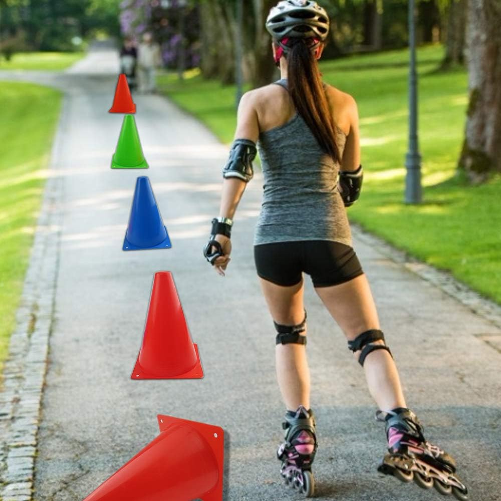 Mirepty 7 Inch Plastic Traffic Cones Sport Training Agility Marker Cone for Soccer, Skating, Football, Basketball, Indoor and Outdoor Games (Orange, 12 Pack) : Sports & Outdoors