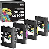Xcinkjet Version 3.09 Sublimation Ink Cartridge Compatible with Sawgrass Virtuoso SG500 SG1000 Printers(1 Black, 1 Cyan, 1 Magenta, 1 Yellow, 4 Pack)
