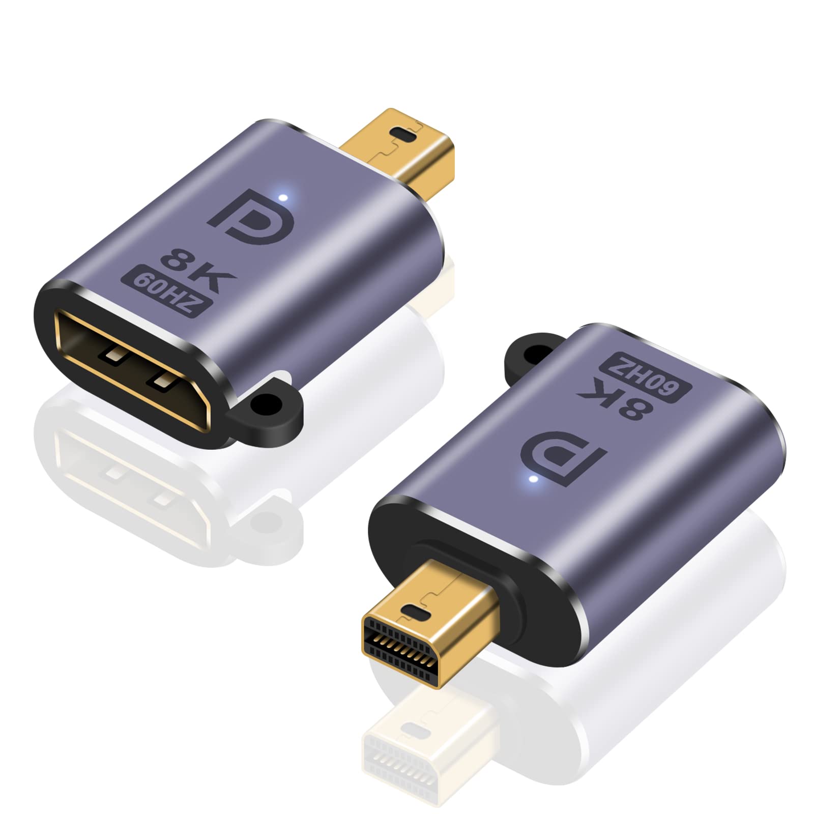 Maxhood Mini DP to DP Adapter - 8K@60Hz, Supports DisplayPort 1.4 for MacBook, Surface Pro - 2Pack