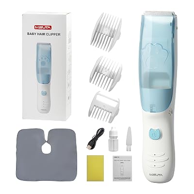 Rabbitcozy Vacuum Baby Hair Clippers,Silent Clippers for Kids,Cordless Baby Hair Trimmer,Waterproof Baby Hair Cutting Kit for Fine/Curly Hair,Infant Toddler Hair Clippers Auto Suck Snipped Hair