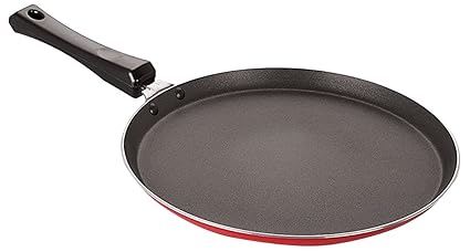Nirlon Classic Range Non-Stick Aluminium Cookware Dosa Tawa, 30cm, Red/Black