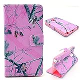 Note 4 Case,Galaxy Note 4 Case,Samsung Note 4 Case,MANBO Latest Fashion Luxury PU Leather Folio Magnet Wallet Stand Case Cover For Samsung Galaxy Note 4 - Pink Tree Camo