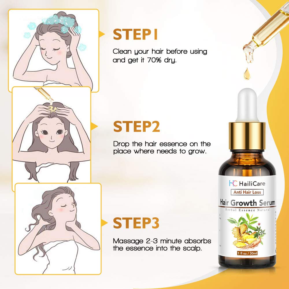 Hair Growth Serum, Ginger Hair Growth Oil, Anti Hair Loss Serum, Hair Loss Treatment for Thinning Hair, Promote Hair Growth, Strengthen Hair Roots Thickening & Regrowth Product for Women & Men (30ml) : Beauty