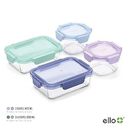 Ello Color Lock 8PC Mixed Glass Food Storage