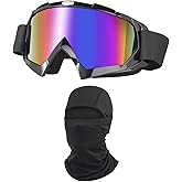 LJDJ Dirt Bike Goggles ATV Off-Road Riding Motorcycle Motocross Glasses with Sun UV Protection Balaclava Full Face Cover