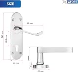 XFORT Richmond Lever Lock Chrome Door Handles Set on Long Backplate view 6