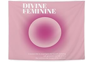 LUVADIAN Aura Divine Feminine Funky Y2K Pink Tapestry - Inspirational Gifts for Women, Aesthetic Pink Tapestry Wall Hanging for Girls Room Bedroom Dorm Office, Girly Room Decor Aesthetic, 50x60 Inches