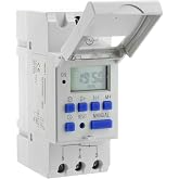 Shopcorp Programmable Timer Relay, HD Display, High Precision, Smart Chip, Power Failure Memory, 15A 110VAC, DIN Rail, 2 Modules