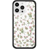 Wildflower Cases - Compatible with iPhone 15 Pro Max| Protective Black Bumper, 6.5ft Drop Test Certified, Women Owned Small Business | Pink White Floral Trendy Cute | Pink Posie Rosie