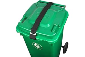 DSUWAZU Trash Can Lock, Adjustable Garbage Can Lid Locks Security Strap, Trash Can Lid Lock Security Against Raccoons and Other Animals