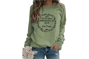 BOFUPAGO Somewhere Between Proverbs 31 and Beth Dutton Sweatshirt for Women, Womens Crewneck Sweatshirts Long Sleeve Tops