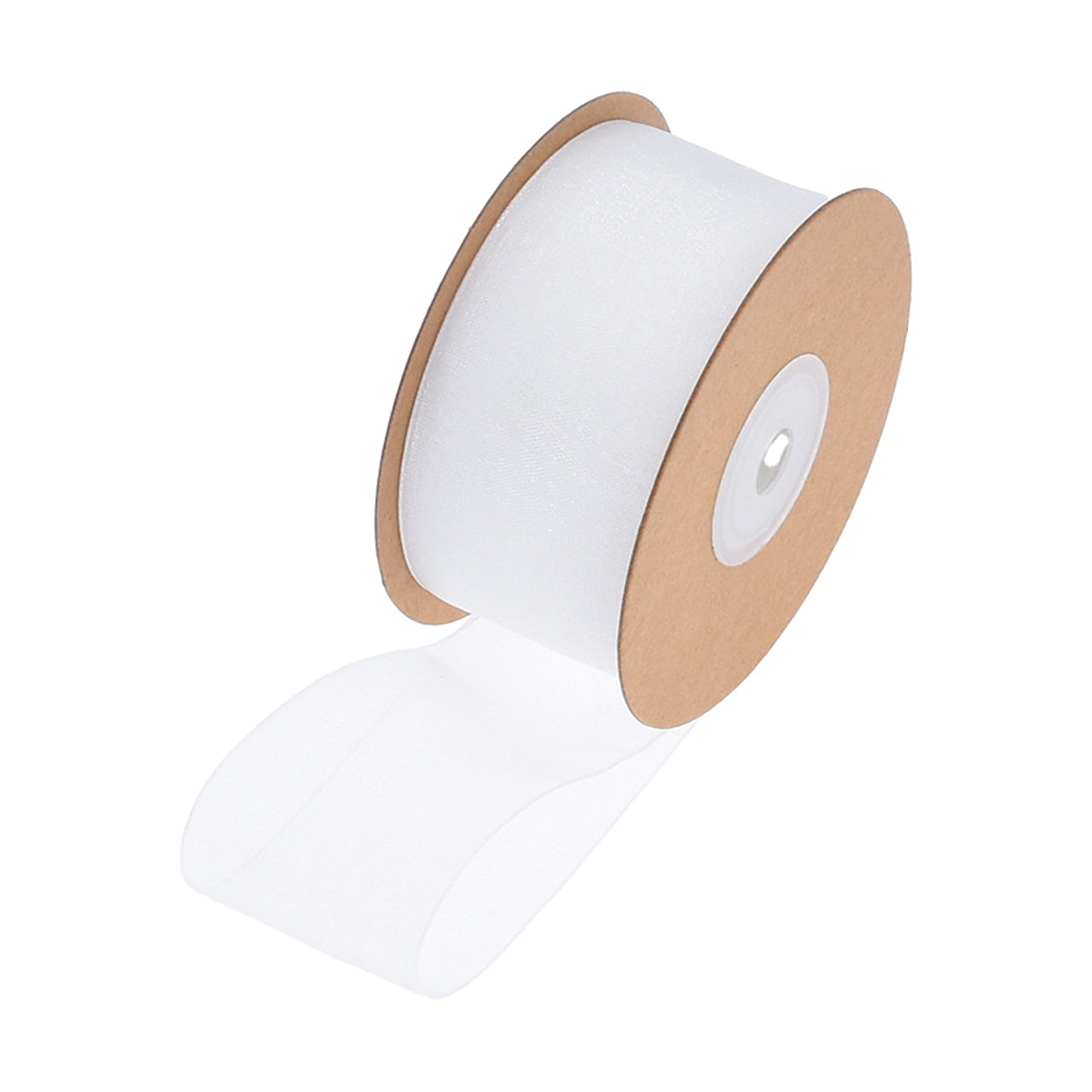 Sewhick White Organza & Chiffon Ribbon - 22M Shimmer Sheer Gift Wrap for Bouquet, Crafting, Christmas & Sewing Projects