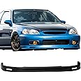FREEMOTOR802 Front Bumper Lip Splitter, Fits 1999-2000 Honda Civic, Mugen Style Unpainted Black PP Air Dam Chin Spoiler Underbody Front Lip Spoiler Lower Guard Protector Styling Trim