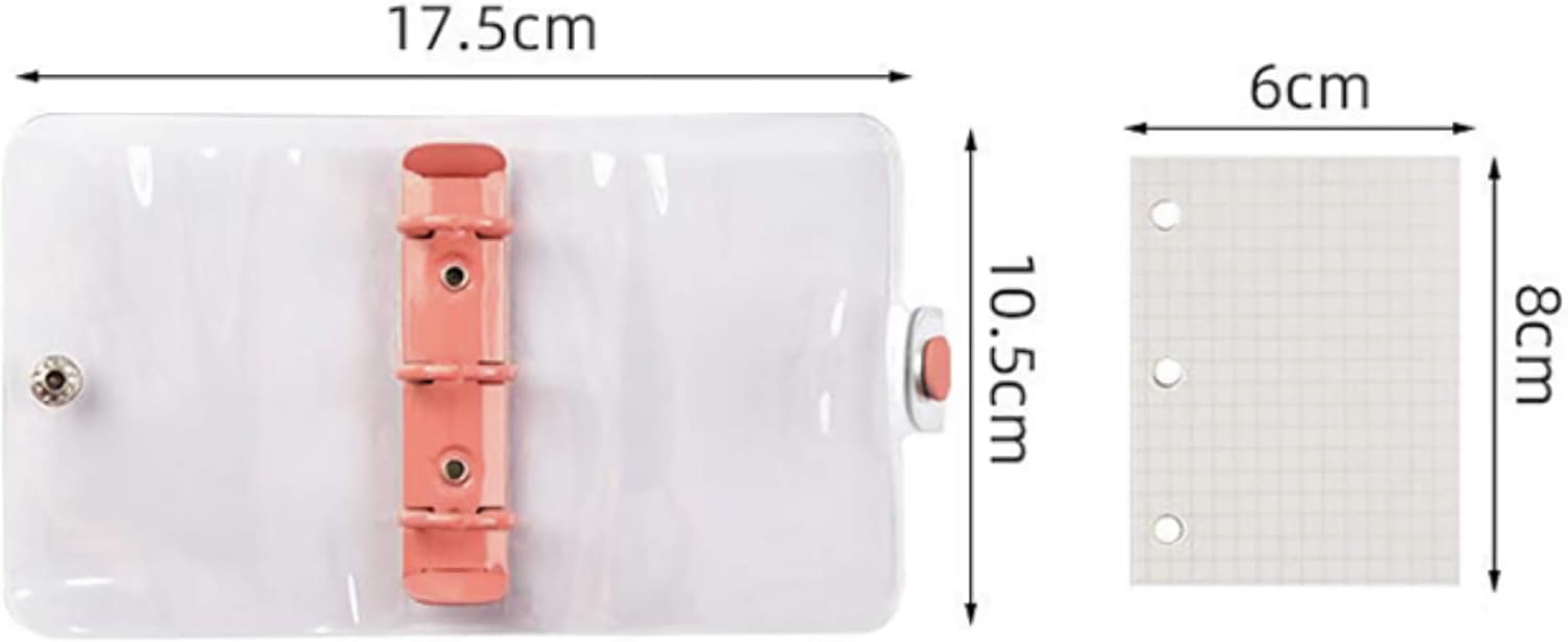 Amazon ドナリー ミニシステム手帳 3穴バインダー 韓国手帳 トレカケース リフィル付き ライトピンク システム手帳 文房具 オフィス用品