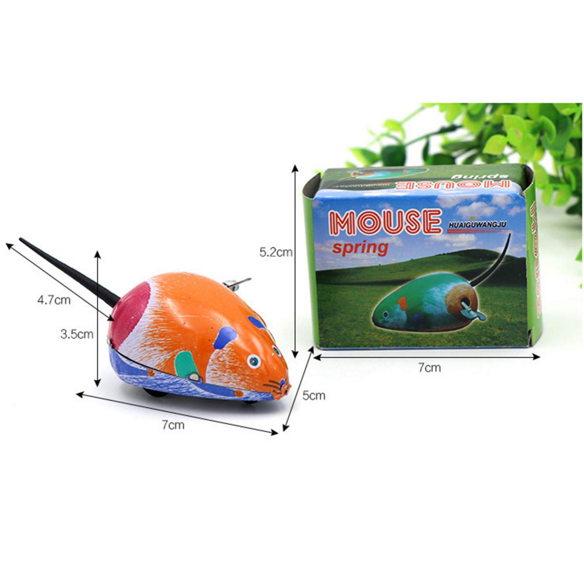 Halloluck 4 Pcs Clockwork Spring Wind Up Metal Jumping Frog Cock Rabbit Mouse Retro Vintage Wind-up Animal Party Favors Desktop Decor