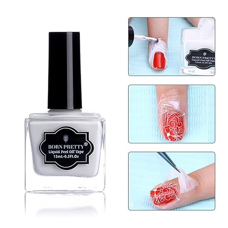 Born Pretty 15ml weiß Abziehen Liquid Tape & Peel Off Base Coat Nail Art Liquid Nail Art Latex