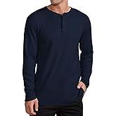 QUALFORT Henley Shirt for Men, Long Sleeve Cotton Blend Mens Pullover Top Outfits 2026