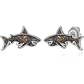 Shark Earrings 925 Sterling Silver Shark Earrings for Women Ocean Animal Jewelry Shark Gifts for Women Shark Lovers